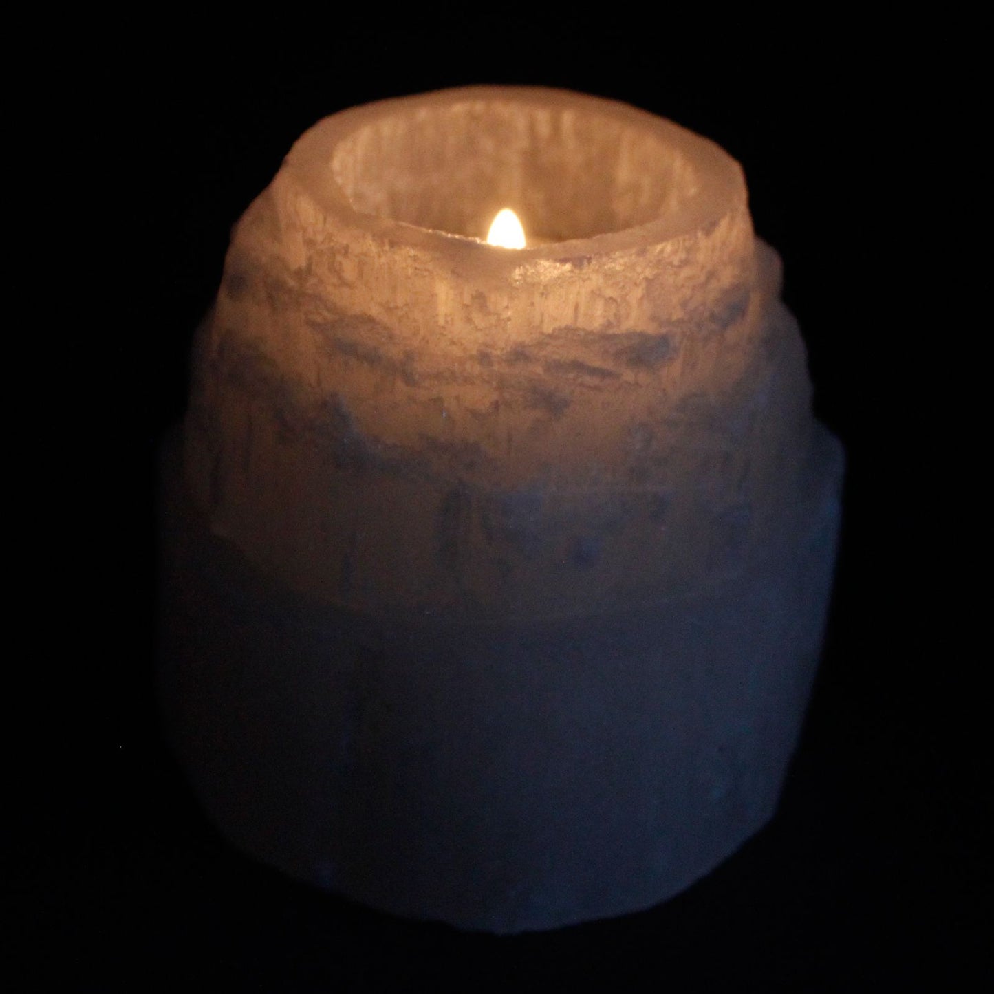 Selenite Candle Holder – Mountain Peak 8cm