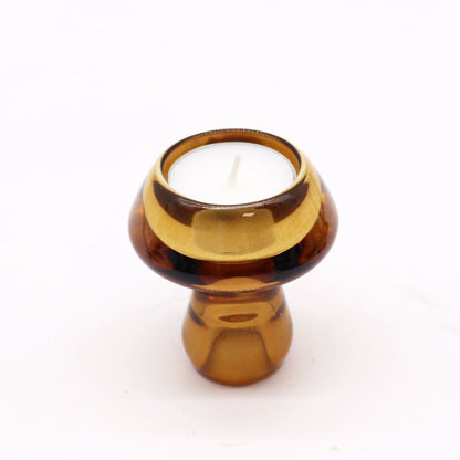 Mushroom Design Reversible Candle/Tealight Holder – Antique Amber