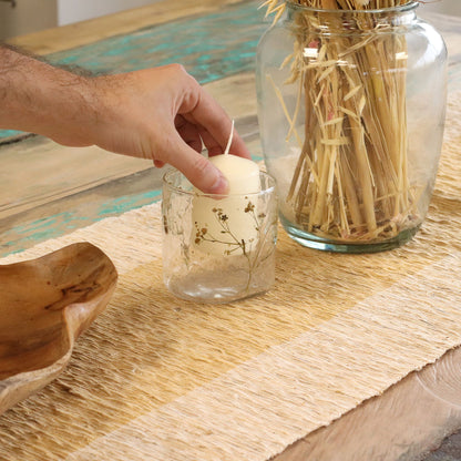 Floral Glass Candle Holder – Margarita Straight (8 x 8cm)