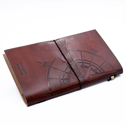 Handmade Leather Journal – Travel the World – Brown (80 pages)