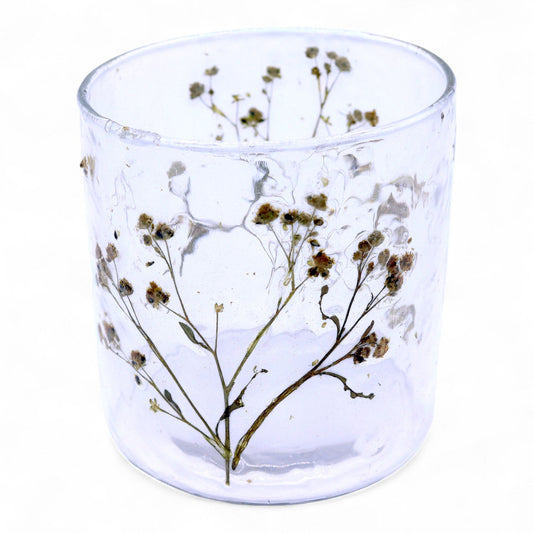 Floral Glass Candle Holder – Margarita Straight (8 x 8cm)
