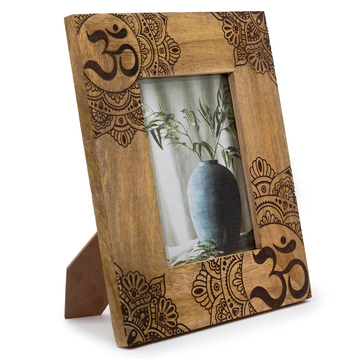 Mandala Mango Wood Photo Frame 13x18cm – Black Design