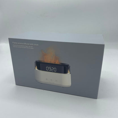 Modern LED Clock Flame Effect Aroma Diffuser