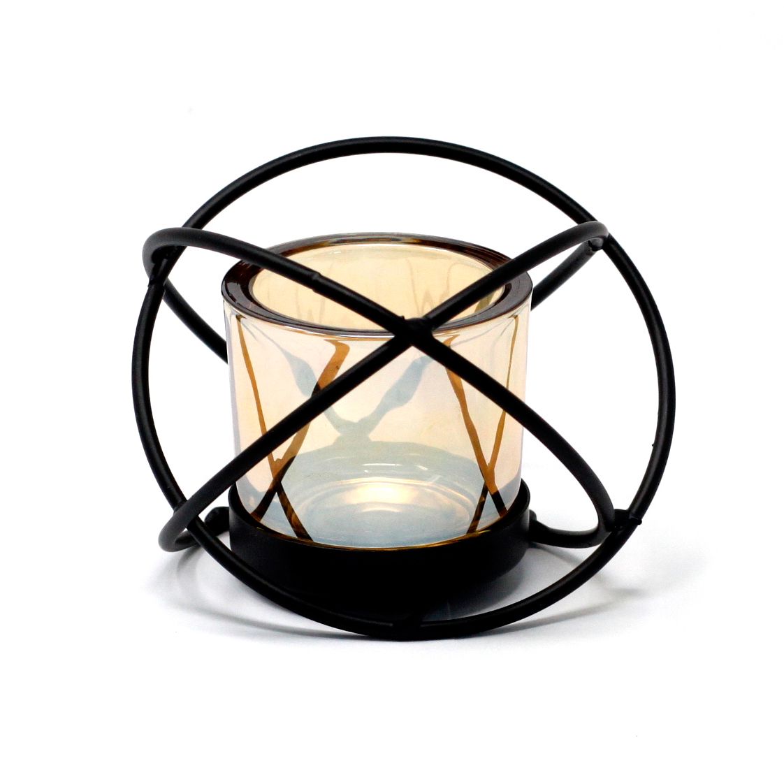 Iron Votive Holder with Single Ball Centrepiece – One Cup