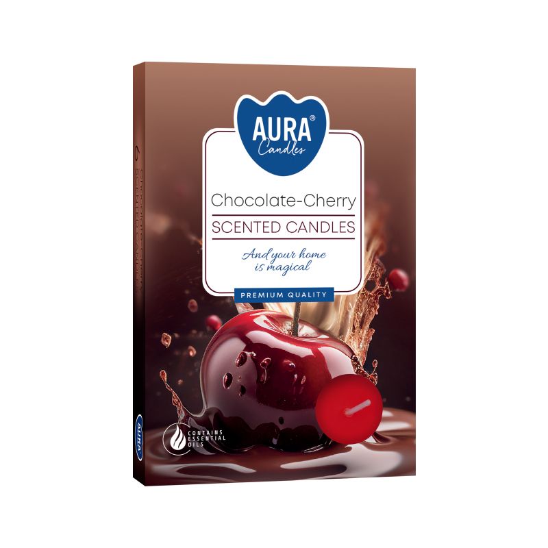 Set of 6 Scented Tealights Chocolate & Sour Cherry