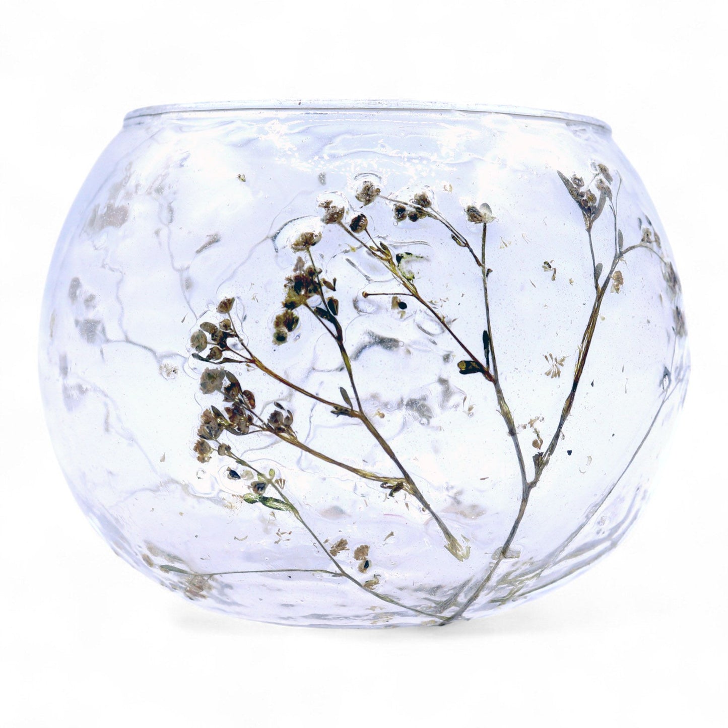 Floral Glass Candle Holder – Margarita Bowl (8 x 10cm)