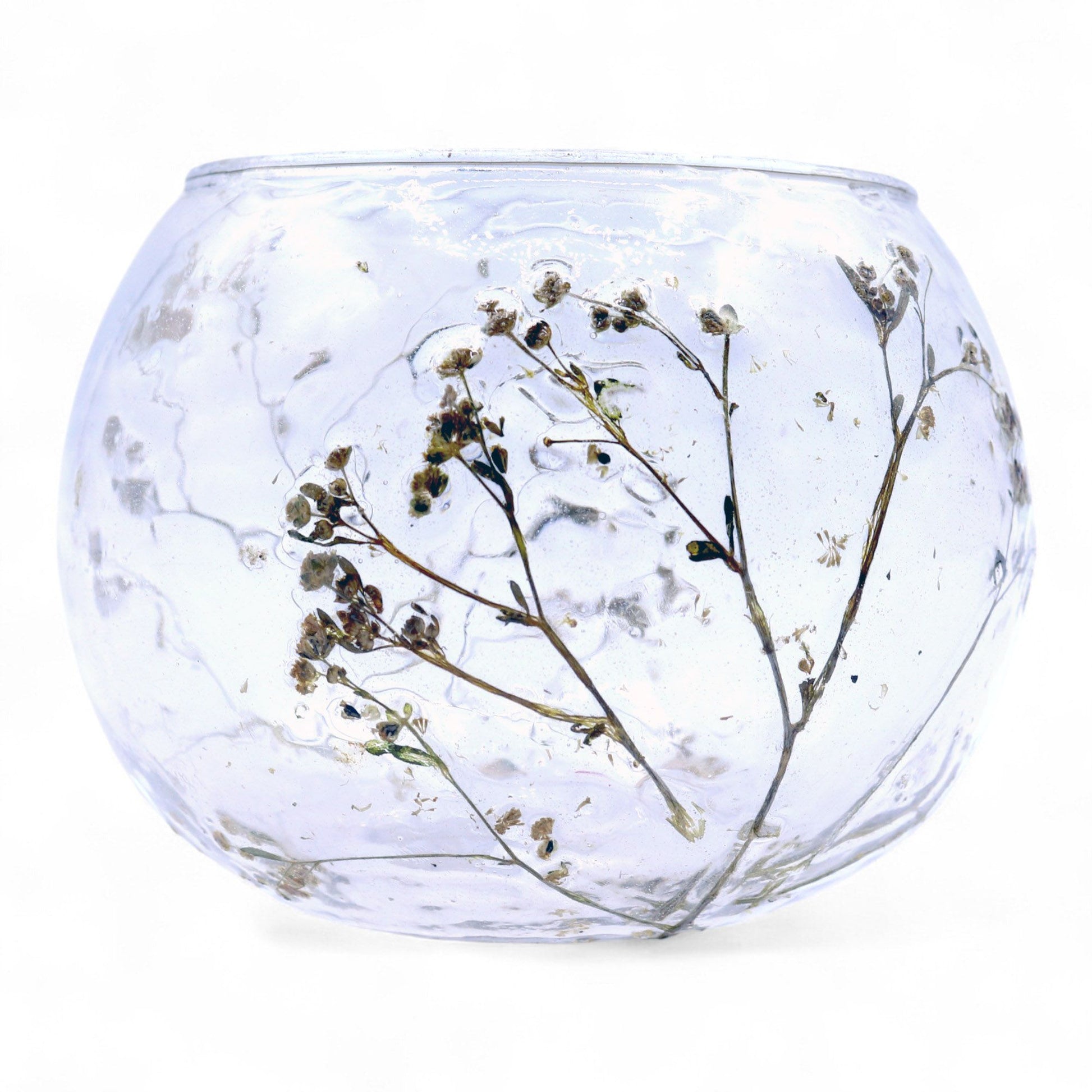Floral Glass Candle Holder – Margarita Bowl (8 x 10cm)