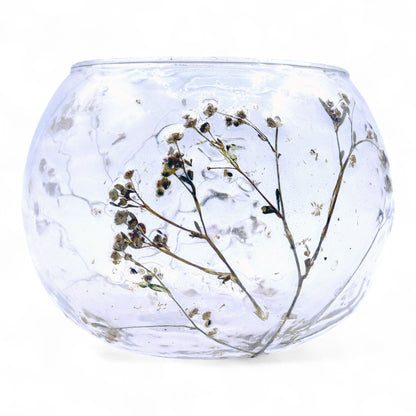 Floral Glass Candle Holder – Margarita Bowl (8 x 10cm)