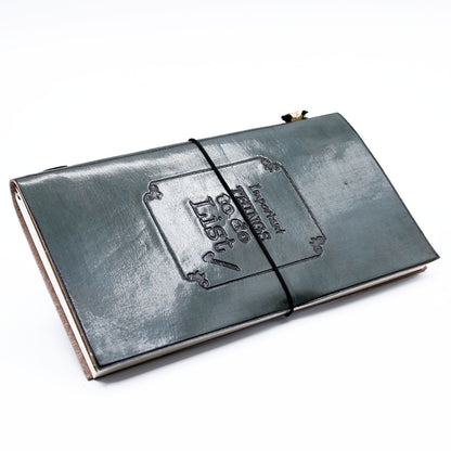 Handmade Leather Journal – Important Things To Do – Grey (80 pages)