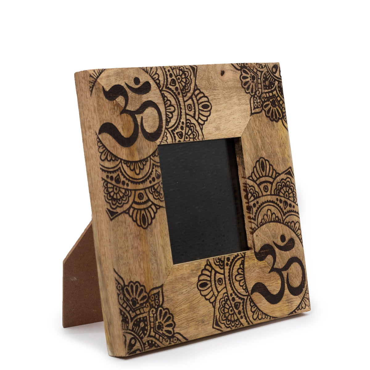 Mandala Mango Wood Photo Frame 10x10cm – Black Design