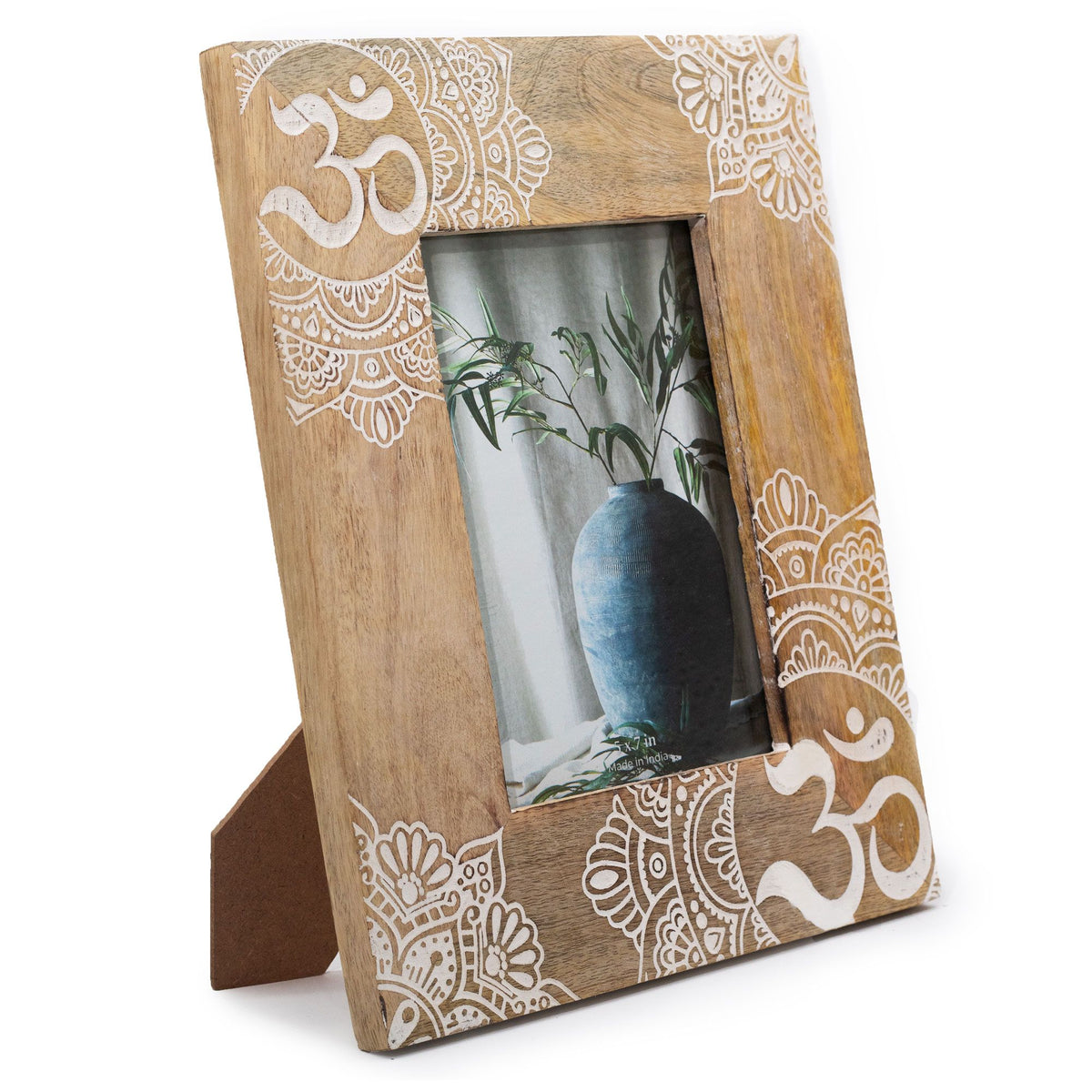 Mandala Mango Wood Photo Frame 13x18cm – White Design
