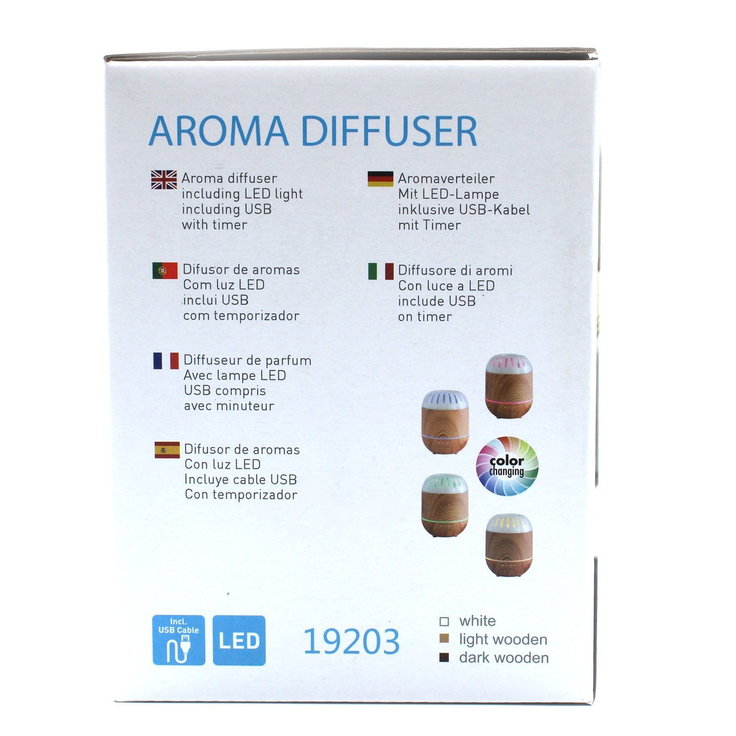 Palermo Aroma Diffuser USB Colour Changing Timer