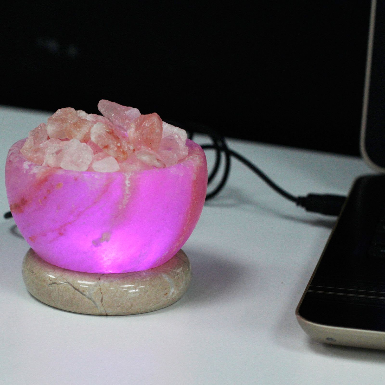 USB Salt Lamp Fire Bowl – Colour-Changing