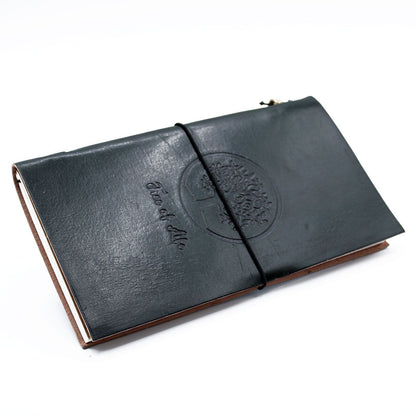 Handmade Leather Journal – Tree of Life – Green (80 pages)