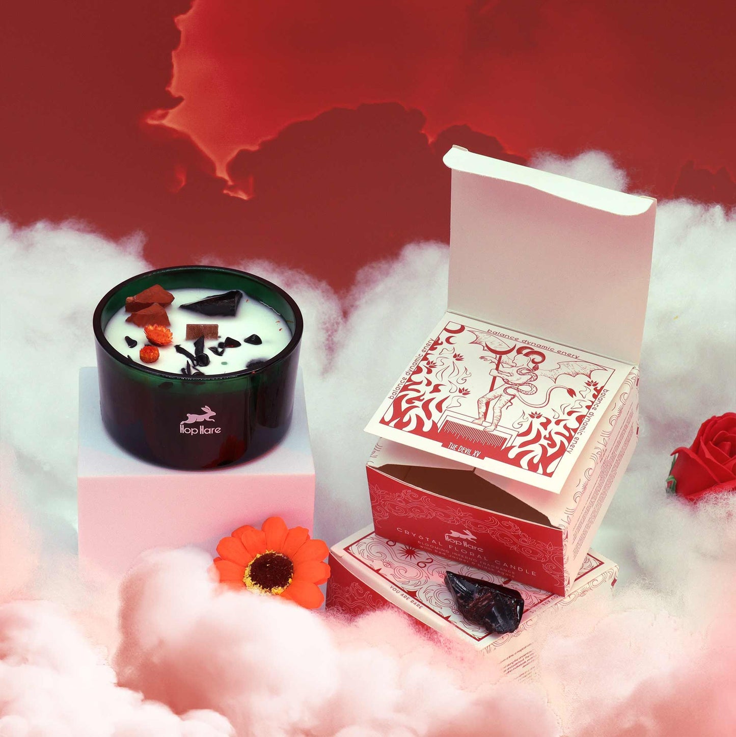 Crystal Magic Flower Candle – The Devil