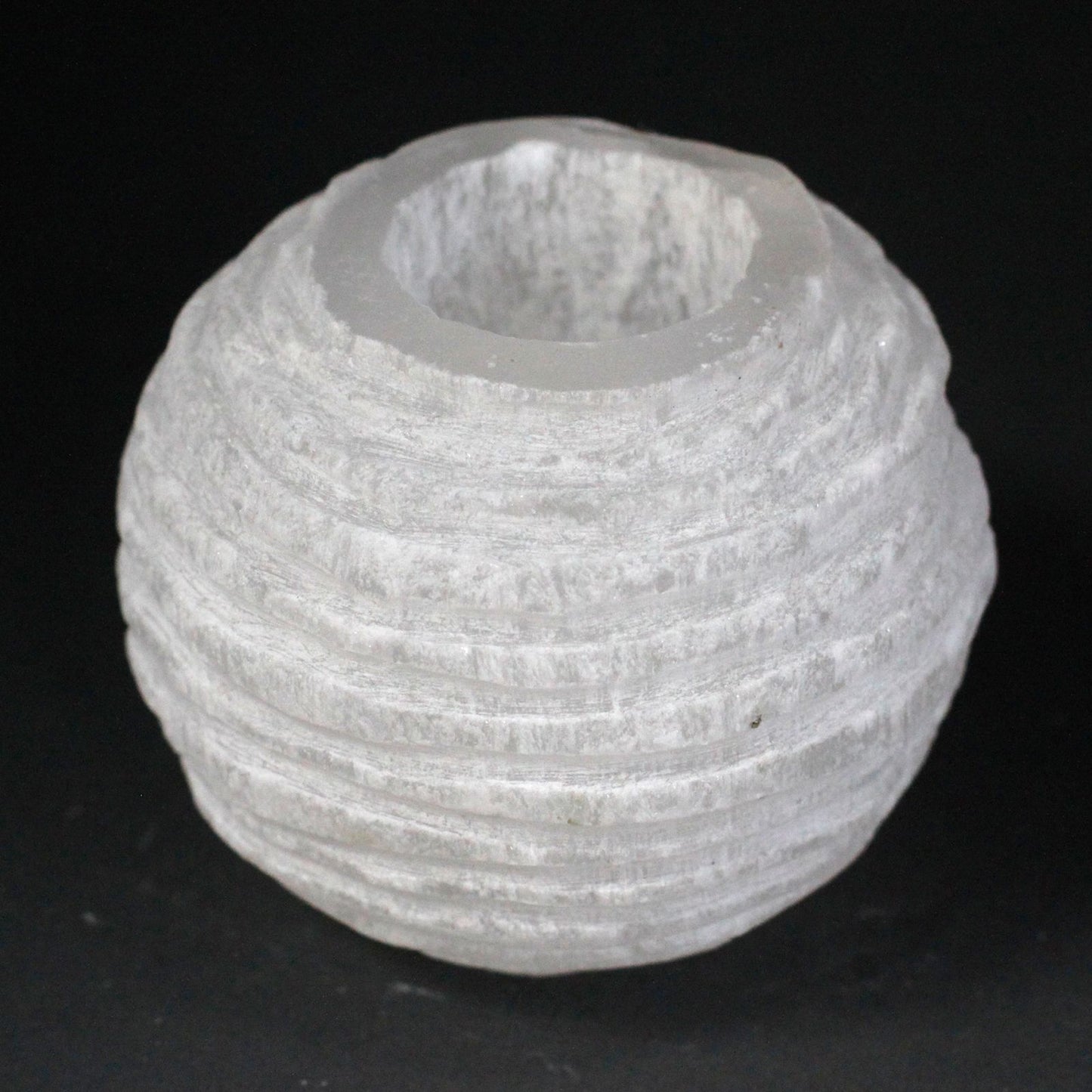 Selenite Snowball Candle Holder – 8cm