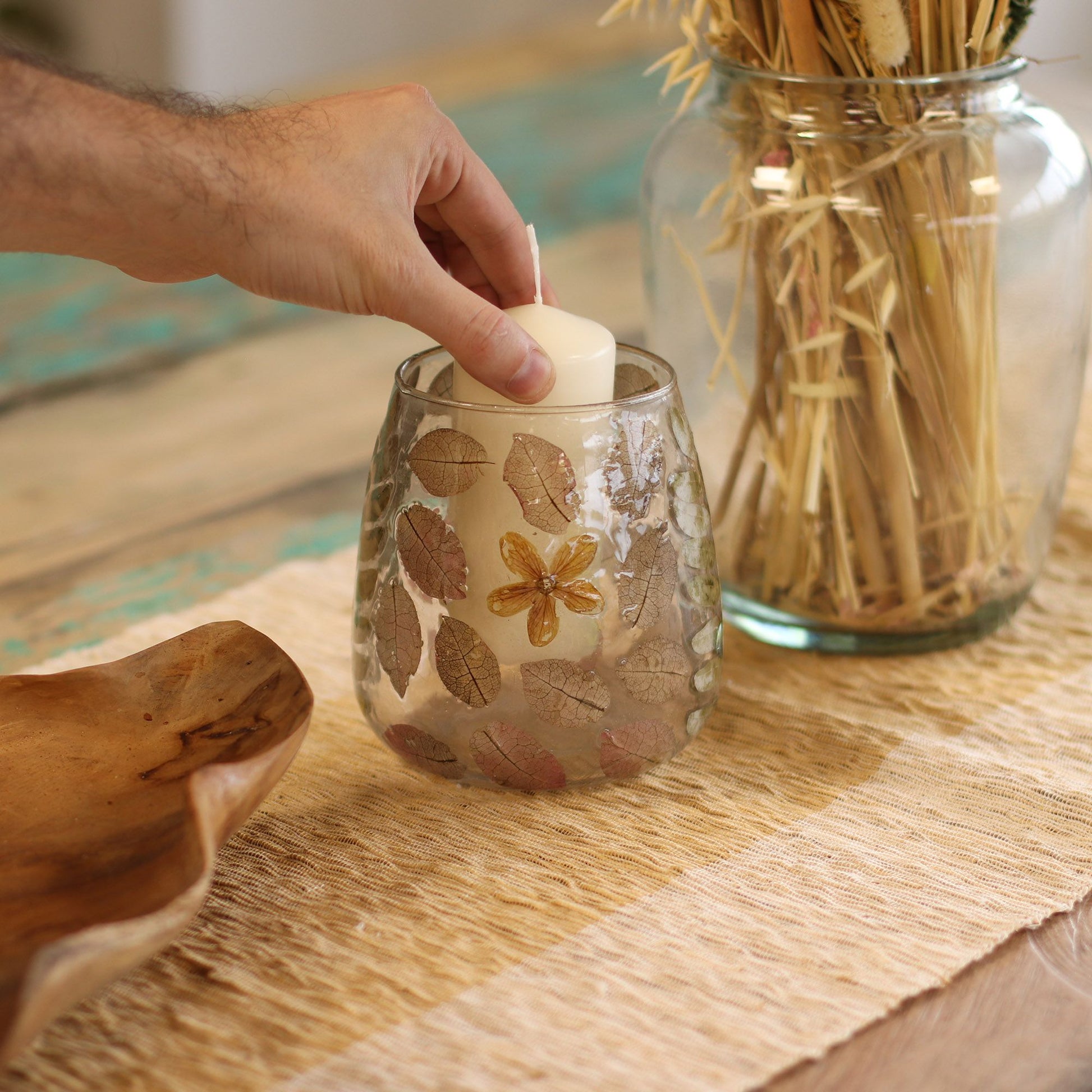 Floral Glass Candle Holder – Primavera Vase (12 x 11cm)