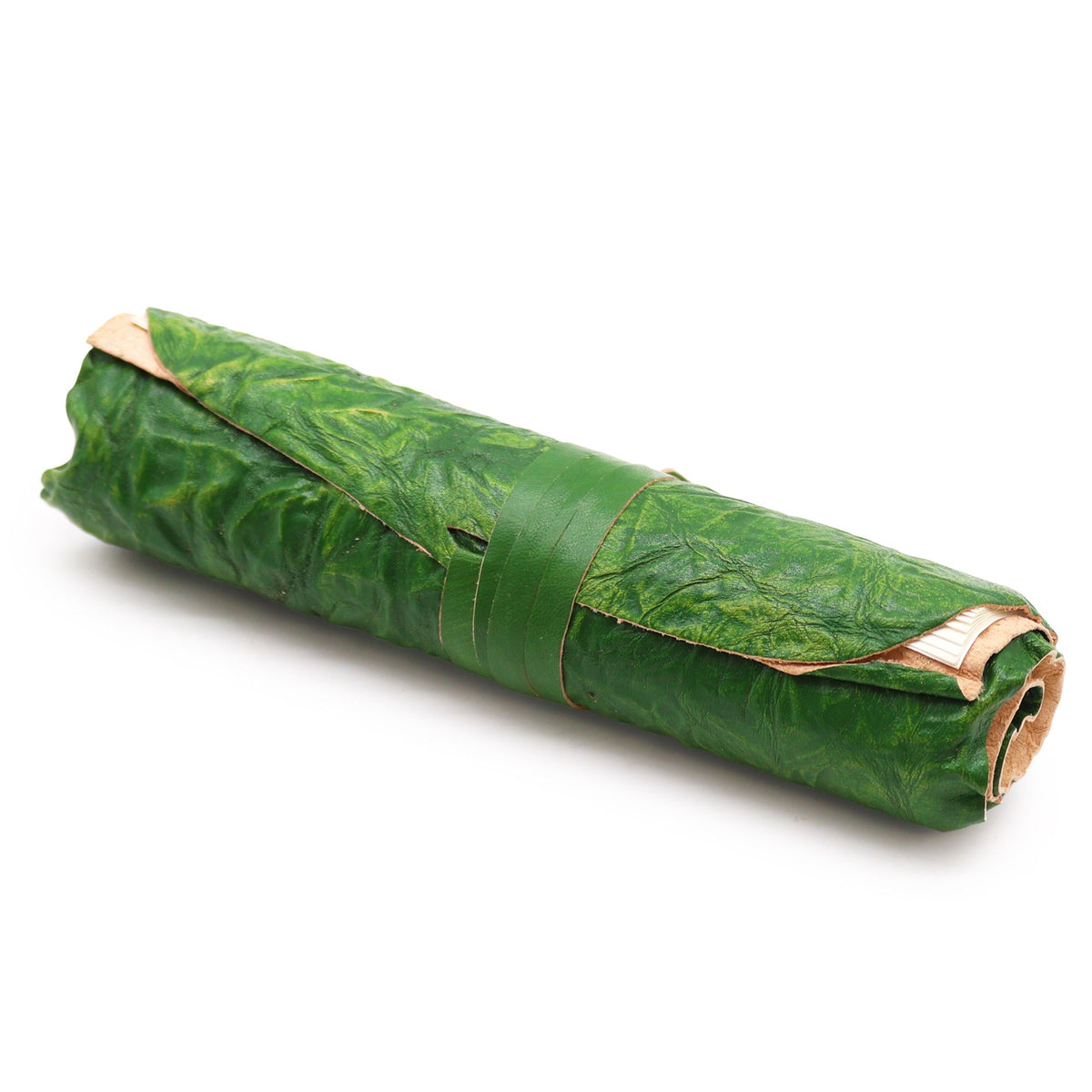 Rolled Leather Travel Notebook – 96 pages – Green 21x15cm