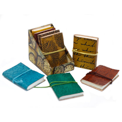 Mini Assorted Leather Notebook (4x3") – 1 piece