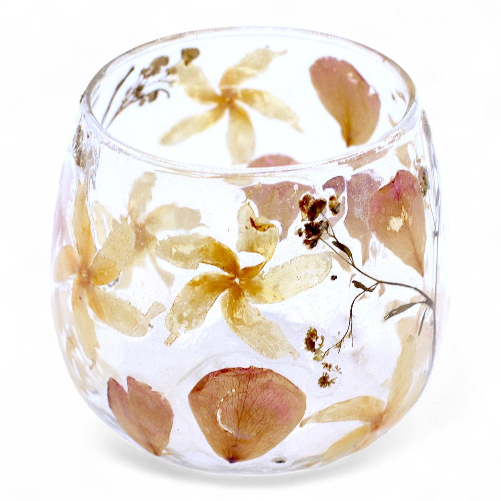Floral Glass Candle Holder – Rosa Straight (8 x 8cm)