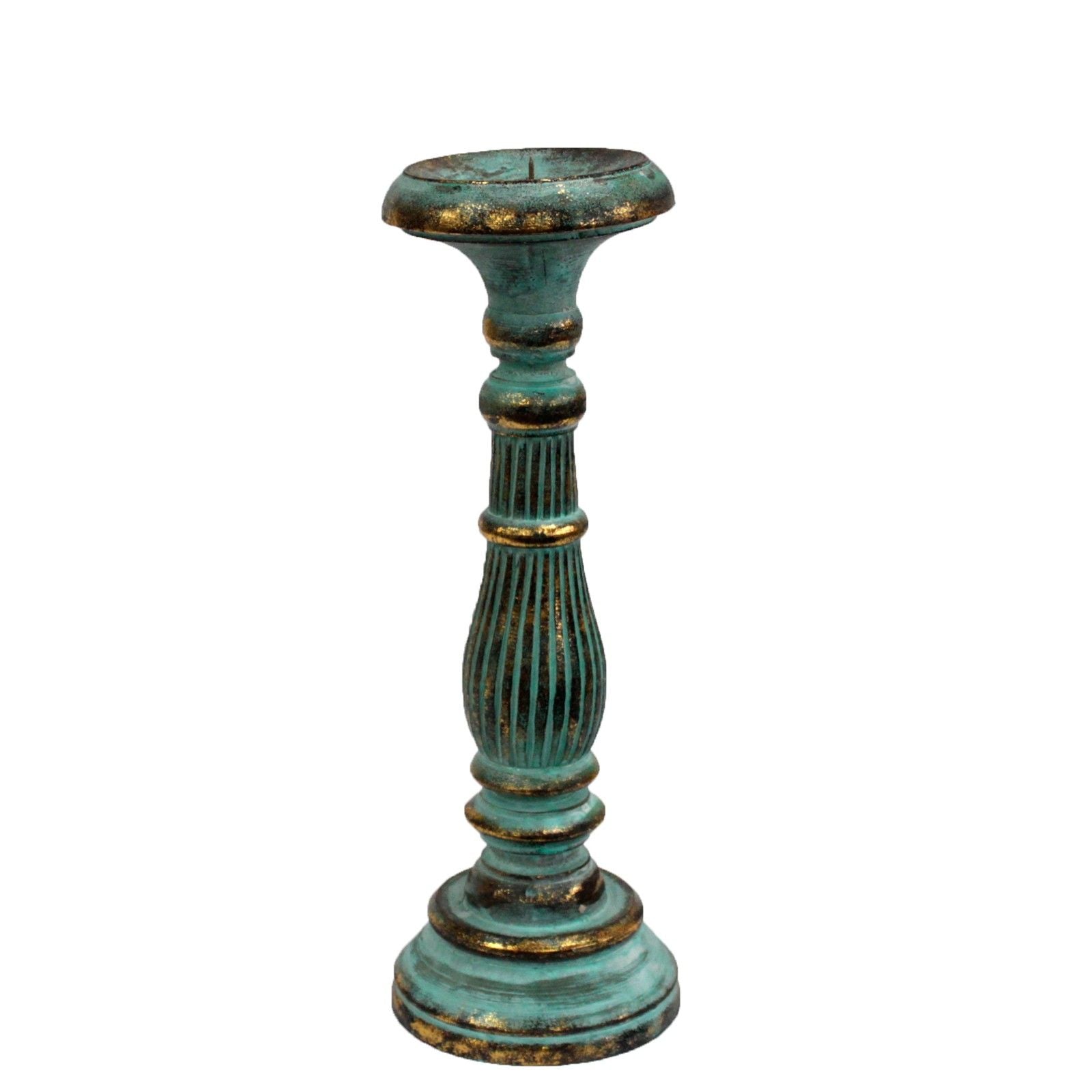 Medium Turquoise & Gold Candle Holder