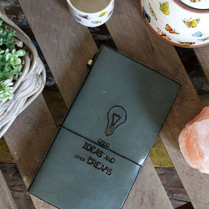 Handmade Leather Journal – Flower of Life – Green (80 pages)