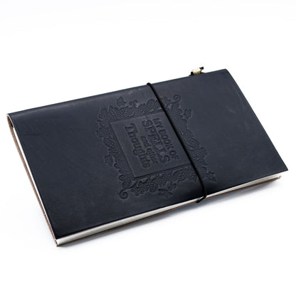Handmade Leather Journal – My Book of Spells and other Thoughts – Black
