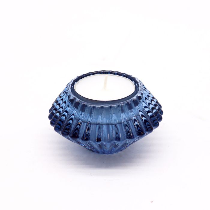 Flower Design Reversible Candle/Tealight Holder – Royal Blue