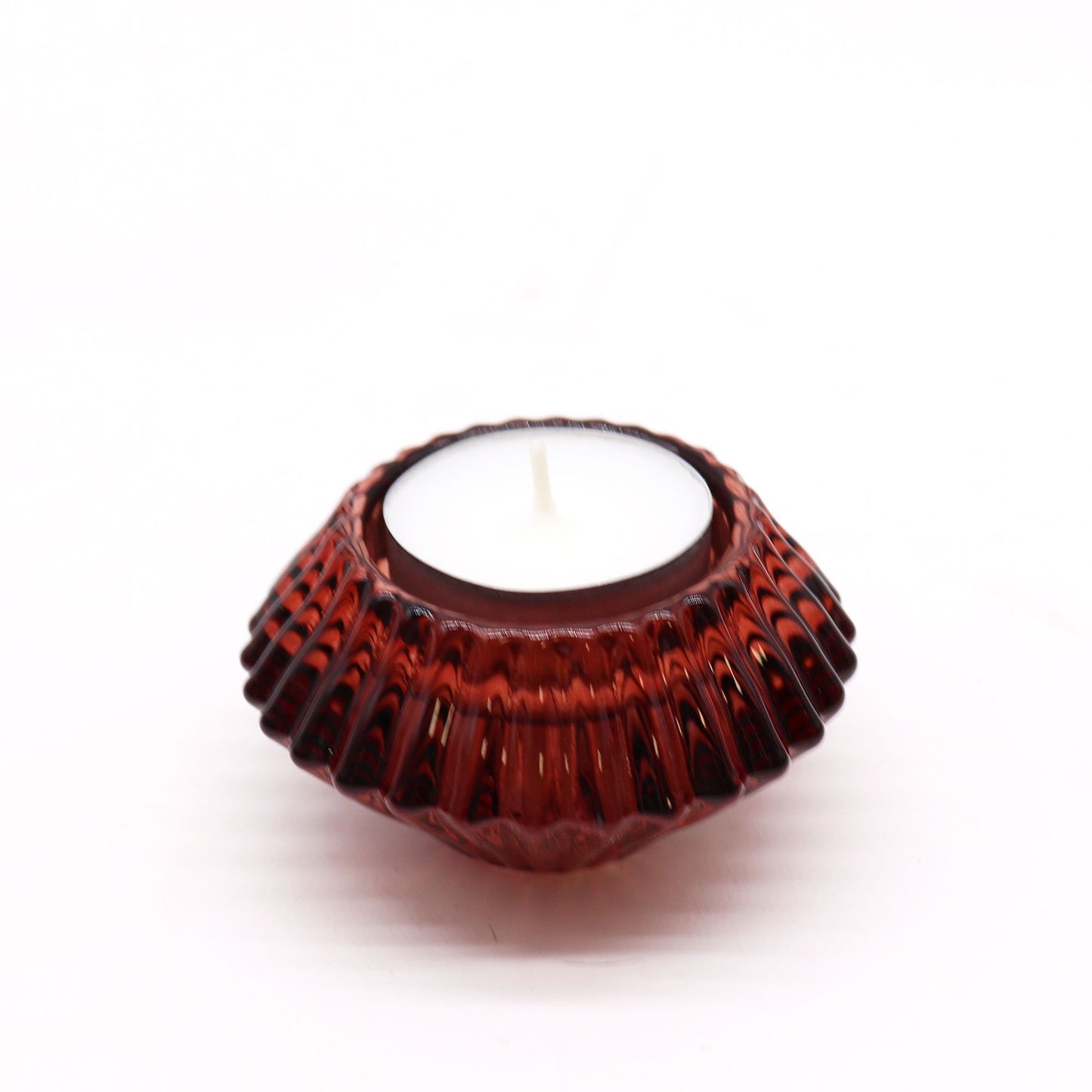 Flower Design Reversible Candle/Tealight Holder – Vampire Red