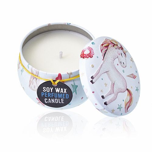 Unicorn Art Tin Candle – Moonstone Scent