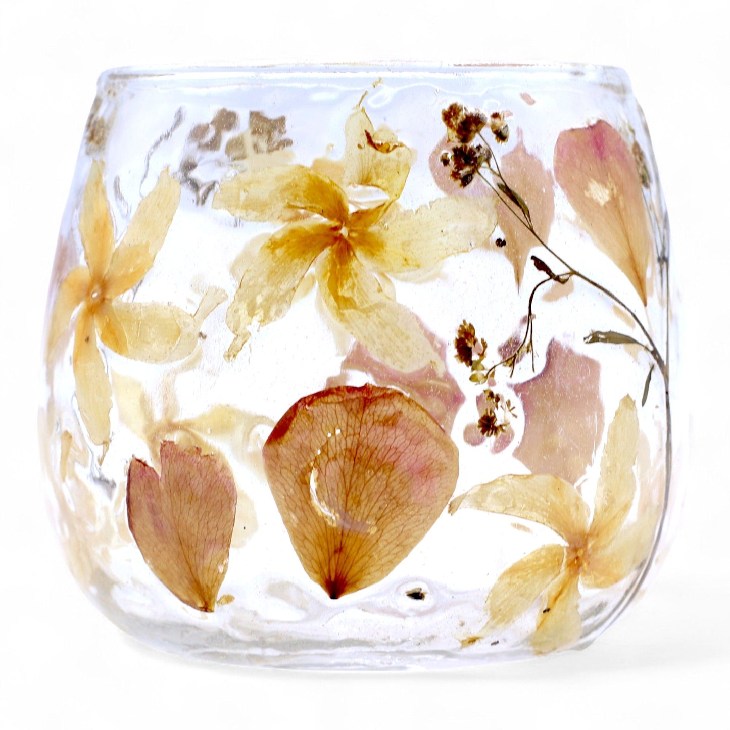 Floral Glass Candle Holder – Rosa Straight (8 x 8cm)
