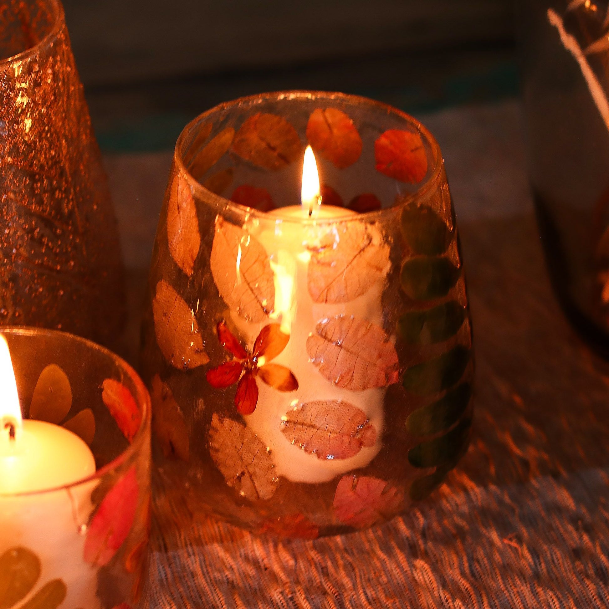 Floral Glass Candle Holder – Primavera Vase (12 x 11cm)