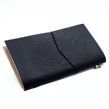 Handmade Leather Journal – My Book of Spells and other Thoughts – Black