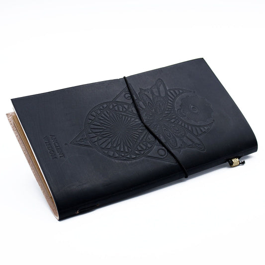 Handmade Leather Journal – My Book of Spells and other Thoughts – Black