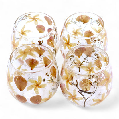 Floral Glass Candle Holder – Rosa Straight (8 x 8cm)