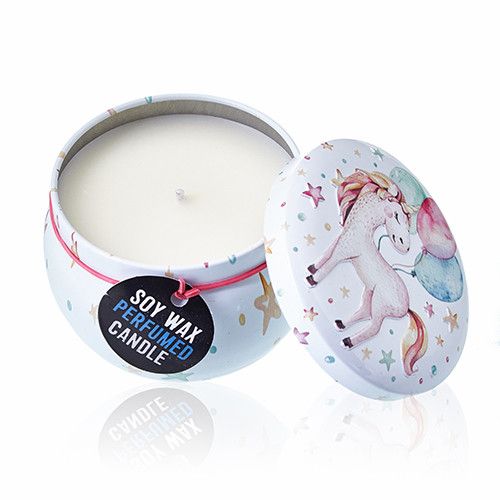 Unicorn Art Tin Candle – Moonstone Scent