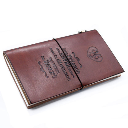 Handmade Leather Journal – True Friends – Brown (80 pages)