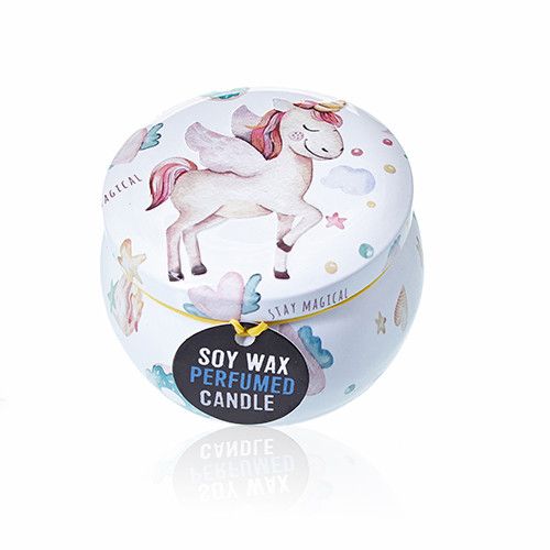 Unicorn Art Tin Candle – Moonstone Scent