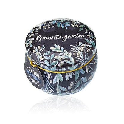 Romantic Garden Art Tin Candle – Tea & Rose Scent
