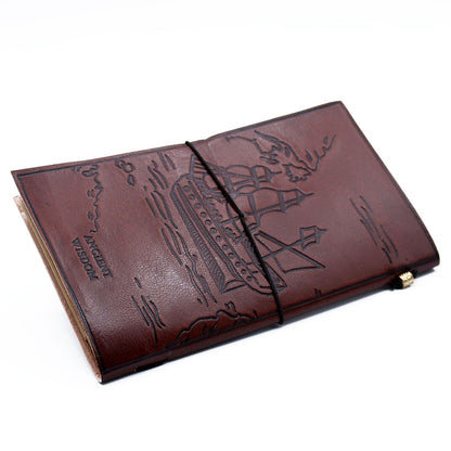 Handmade Leather Journal – Our Family Adventure Book – Brown (80 pages)