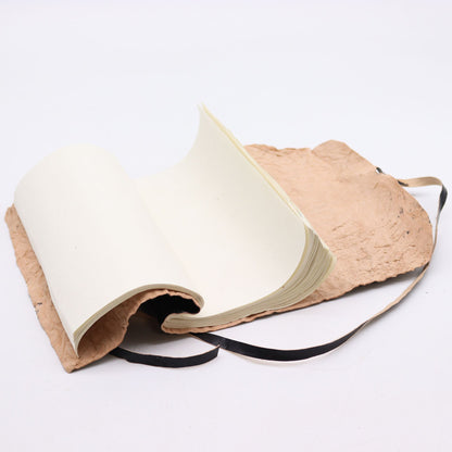 Rolled Leather Travel Notebook – 96 pages – Black 21x15cm