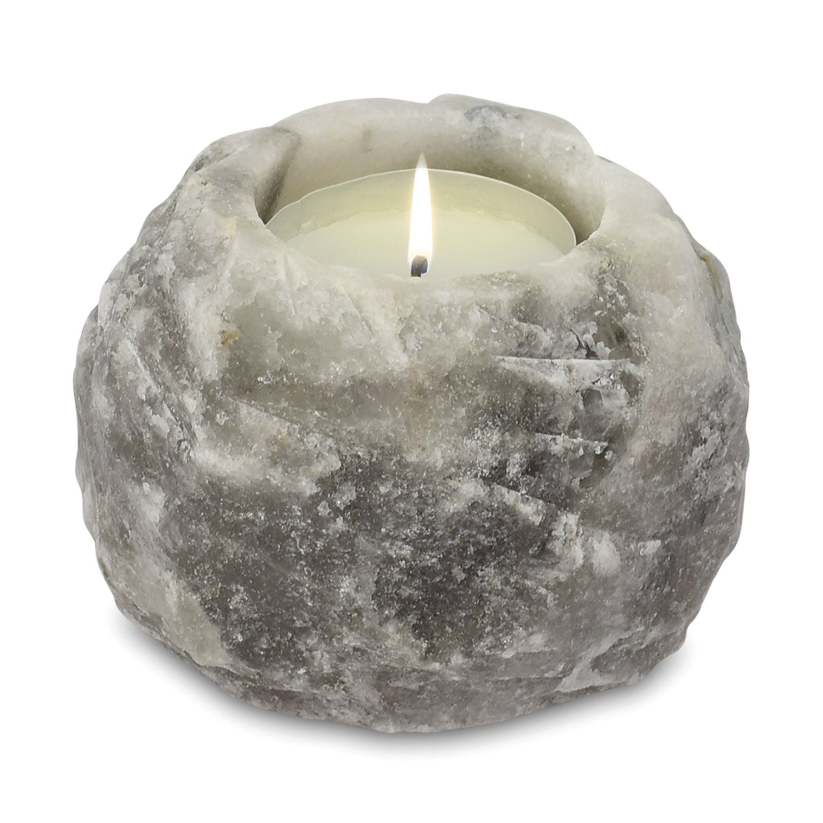 Grey Himalayan Salt Candle Holder – 600–800g