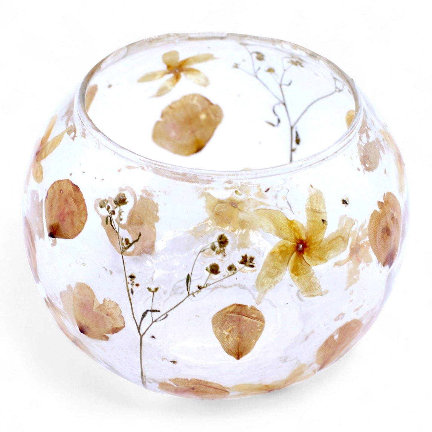 Floral Glass Candle Holder – Rosa Large Bowl (12 x 13cm)
