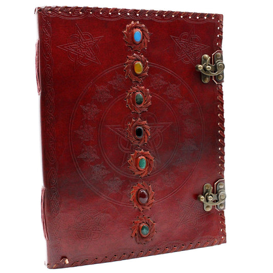 Huge 7 Chakra Leather Book – 10x13 (200 pages)