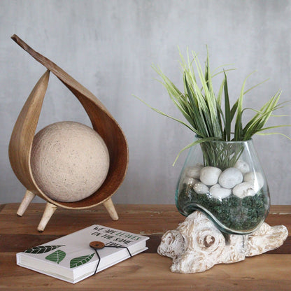 Molten Glass on Whitewash Wood Small Bowl