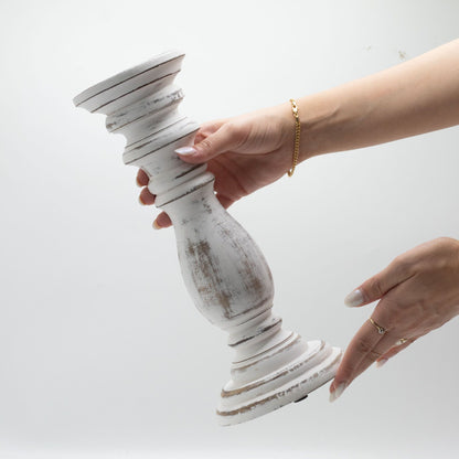 Whitewash Candle Stand – Medium