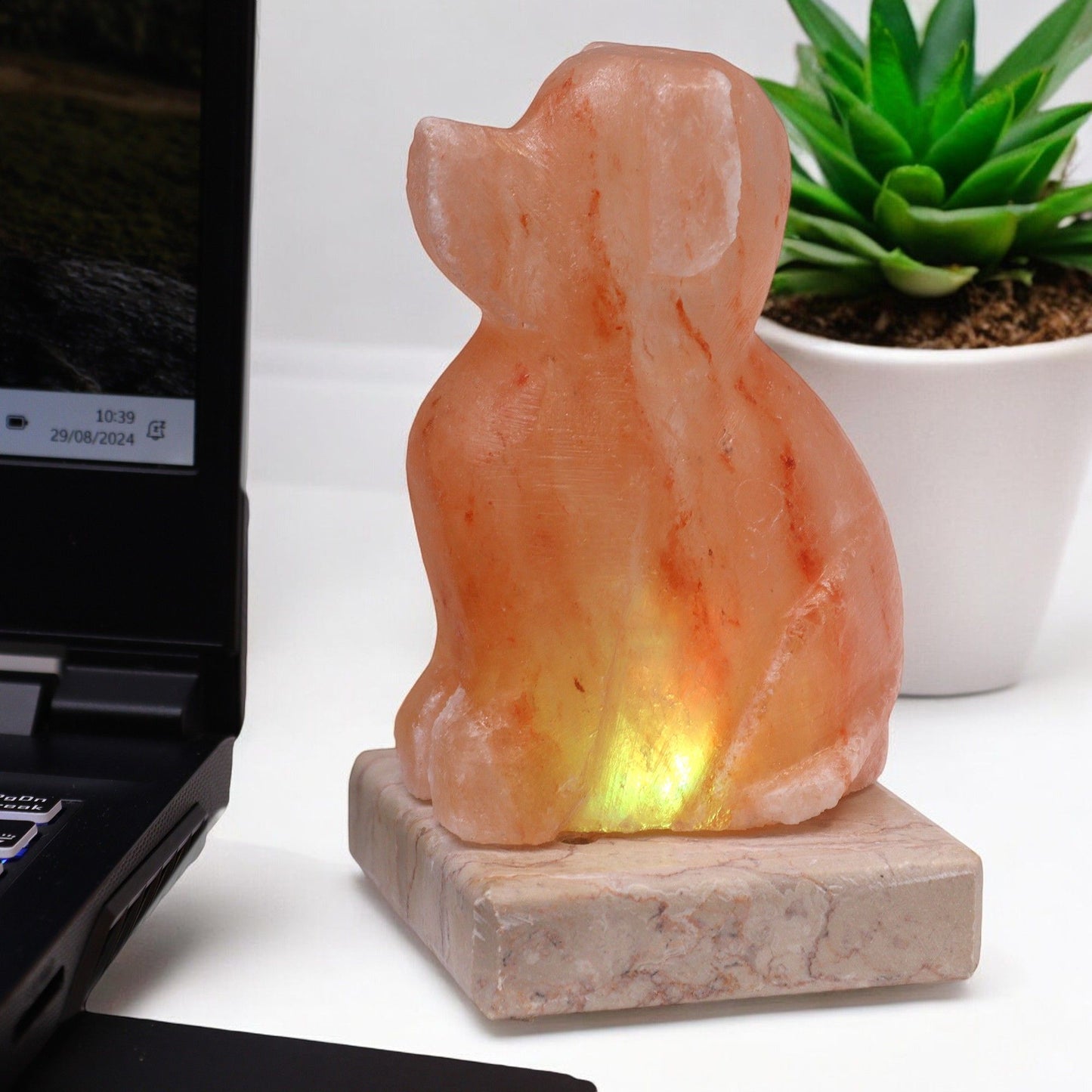 USB Salt Lamp Dog Design – Colour-Changing