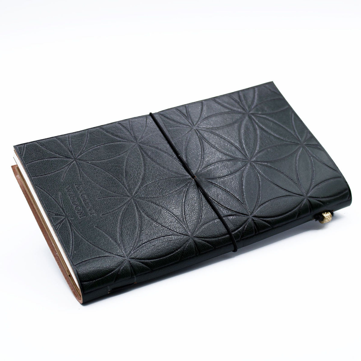 Handmade Leather Journal – Flower of Life – Green (80 pages)
