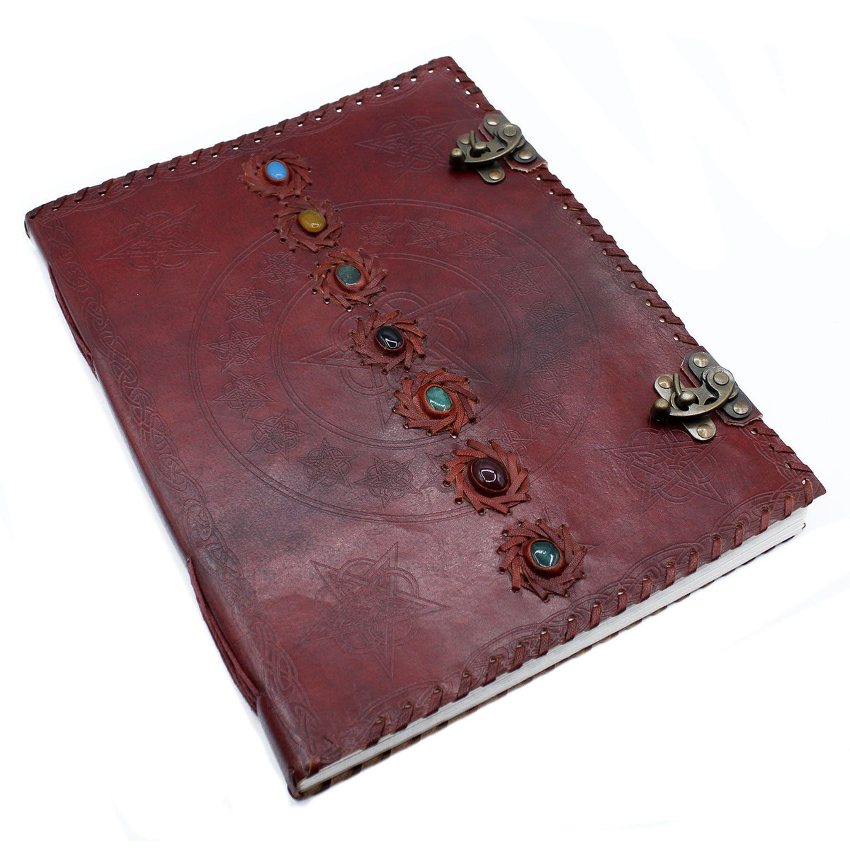 Huge 7 Chakra Leather Book – 10x13 (200 pages)