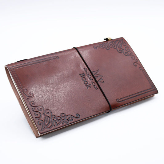 Handmade Leather Journal – My Bucket List Book – Brown (80 pages)